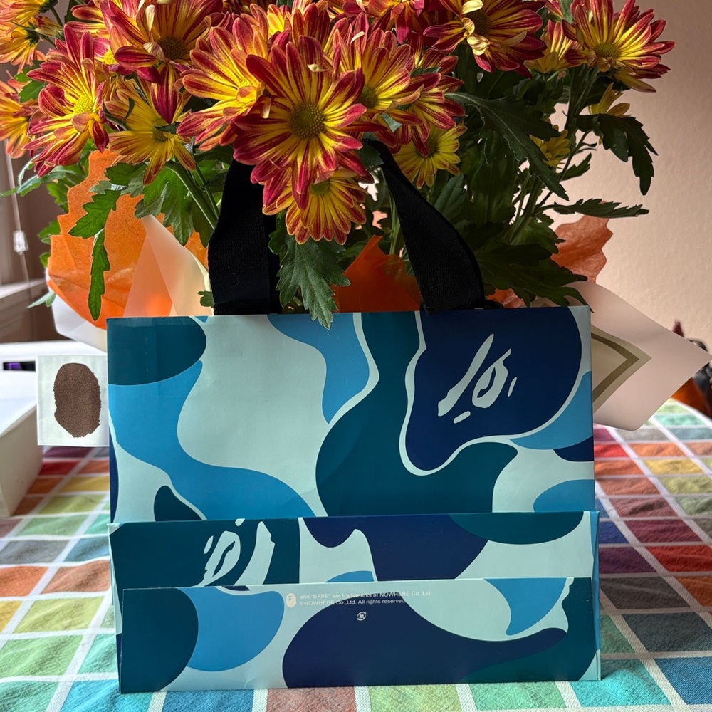 🦧 A Bathing Ape Blue Camouflage Tote Bag 🦧 NWOT 🦧 - Picture 14 of 16